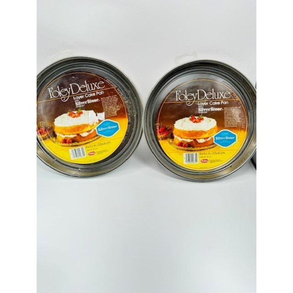 Foley Deluxe 2-9 Inch Layer Cake Pan SilverStone Non-Stick Vintage USA Made